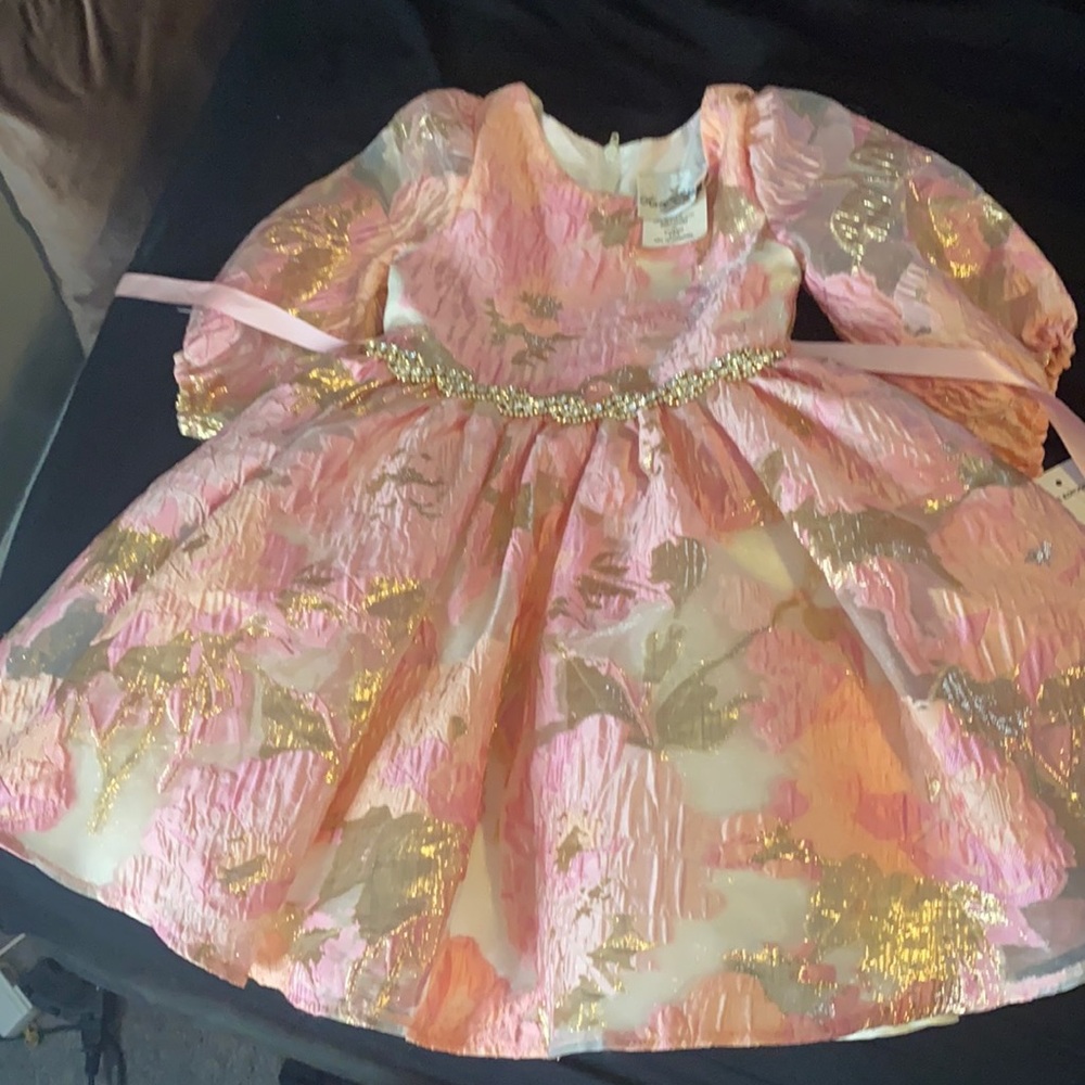 New Pink & Gold toddler dress